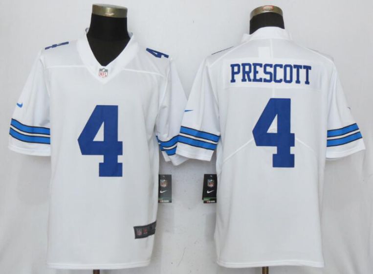 Men NFL Nike Dallas cowboys #4 Prescott White 2017 Vapor Untouchable Limited jersey->->NFL Jersey